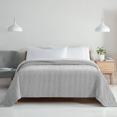 Monarch Brands Aston & Arden Chenille Blanket - Queen, Dark Grey P-BLT-CHN-QN-DG